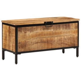 Caja de almacenaje madera maciza de mango rugosa 82x30x43 cm de , Baúles de almacenamiento - Ref: Foro24-358509, Precio: 152,...