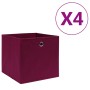 Storage box 4 pcs non-woven fabric dark red 28x28x28 cm by vidaXL, Storage baskets - Ref: Foro24-325199, Price: 23,32 €, Disc...