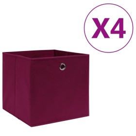 Aufbewahrungsbox 4 Stück Vliesstoff dunkelrot 28x28x28 cm von vidaXL, Aufbewahrungskörbe - Ref: Foro24-325199, Preis: 21,39 €...