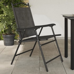 Folding garden chairs 8 pcs steel and gray melange textilene by , Garden chairs - Ref: Foro24-3157288, Price: 361,67 €, Disco...