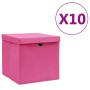 Aufbewahrungsboxen mit Deckel 10 Stück 28x28x28 cm rosa von vidaXL, Aufbewahrungskörbe - Ref: Foro24-325206, Preis: 58,77 €, ...