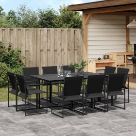 11-piece black textilene garden dining set by , Garden sets - Ref: Foro24-3295124, Price: 425,61 €, Discount: %