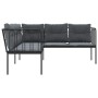 L-shaped garden sofa with black steel and textilene cushions by , Outdoor sofas - Ref: Foro24-4008108, Price: 260,27 €, Disco...