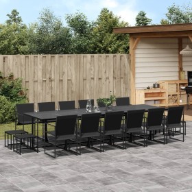 17-piece black textilene garden dining set by , Garden sets - Ref: Foro24-3295132, Price: 853,99 €, Discount: %