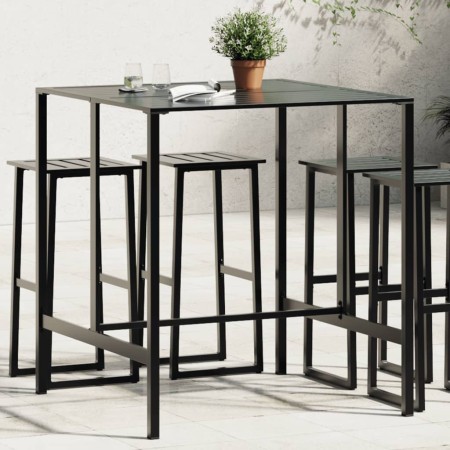 Tall bar table made of steel with black powder coating, measuring 100x100x110 cm. by , Garden tables - Ref: Foro24-4009269, P...