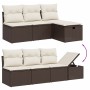 Set of 8-piece garden sofas and brown synthetic rattan cushions by , Garden sets - Ref: Foro24-3274993, Price: 588,70 €, Disc...