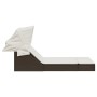 Double sun lounger with canopy and brown synthetic rattan cushions by , Loungers - Ref: Foro24-368638, Price: 264,70 €, Disco...