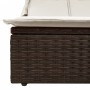 Doppel-Liegestuhl mit Verdeck und Kissen aus braunem synthetischem Rattan. von , Liegen - Ref: Foro24-368638, Preis: 297,99 €...