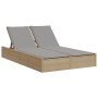 Double sun lounger with beige synthetic rattan cushions by , Loungers - Ref: Foro24-368631, Price: 274,49 €, Discount: %