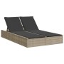 Double sun lounger with light gray synthetic rattan cushions by , Loungers - Ref: Foro24-368633, Price: 279,68 €, Discount: %