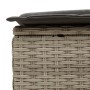 Double sun lounger with light gray synthetic rattan cushions by , Loungers - Ref: Foro24-368633, Price: 279,68 €, Discount: %