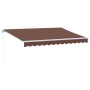 Manual retractable awning with LED light brown 350x250 cm by , Awnings - Ref: Foro24-3215377, Price: 268,99 €, Discount: %