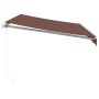 Manual retractable awning with LED light brown 350x250 cm by , Awnings - Ref: Foro24-3215377, Price: 268,99 €, Discount: %