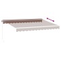 Toldo retráctil manual con luz LED marrón 350x250 cm de , Toldos - Ref: Foro24-3215377, Precio: 268,45 €, Descuento: %