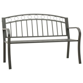 Gray steel garden bench 125 cm by vidaXL, garden benches - Ref: Foro24-312042, Price: 107,99 €, Discount: %