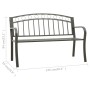 Gray steel garden bench 125 cm by vidaXL, garden benches - Ref: Foro24-312042, Price: 108,31 €, Discount: %