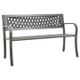 Banco de jardín de acero gris 125 cm de vidaXL, Bancos de jardín - Ref: Foro24-312039, Precio: 108,45 €, Descuento: %