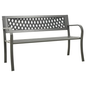 Banco de jardín de acero gris 125 cm de vidaXL, Bancos de jardín - Ref: Foro24-312039, Precio: 112,99 €, Descuento: %