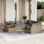 Garden sofa set with beige cushions, 10 pieces, made of synthetic rattan. by , Garden sets - Ref: Foro24-3268139, Price: 705,...