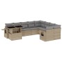 Gartensofa-Set mit 10-teiligen beigen Kissen aus synthetischem Rattan. von , Gartensets - Ref: Foro24-3268139, Preis: 705,53 ...