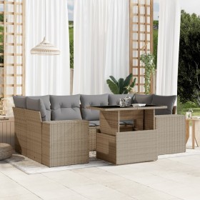 Gartensofagarnitur 7-teilig mit Kissen aus synthetischem Rattan in Beige. von , Gartensets - Ref: Foro24-3269019, Preis: 543,...