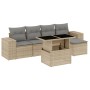 Gartensofa-Set mit 6-teiligen Kissen aus synthetischem Rattan in Beige. von , Gartensets - Ref: Foro24-3269129, Preis: 460,54...