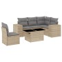 Gartensofa-Set mit 6-teiligen Kissen aus synthetischem Rattan in Beige. von , Gartensets - Ref: Foro24-3269169, Preis: 484,97...