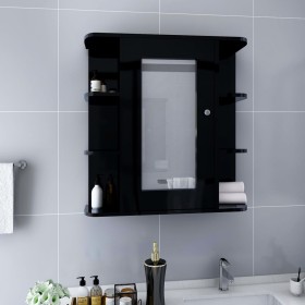 Armario de baño con espejo negro 66x17x63 cm MDF de vidaXL, Tocadores de baño - Ref: Foro24-323602, Precio: 133,99 €, Descuen...