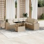 Set sofás de jardín 7 piezas y cojines ratán sintético beige de , Conjuntos de jardín - Ref: Foro24-3269188, Precio: 608,52 €...