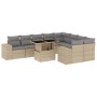 Gartensofa-Set mit 10-teiligen beigen Kissen aus synthetischem Rattan. von , Gartensets - Ref: Foro24-3269389, Preis: 725,07 ...