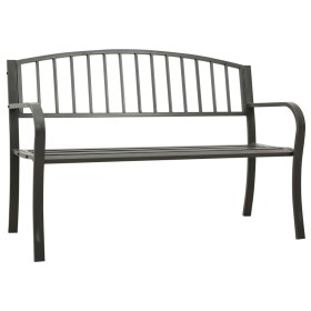 Gray steel garden bench 125 cm by vidaXL, garden benches - Ref: Foro24-312037, Price: 113,16 €, Discount: %