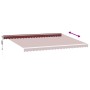 Toldo retráctil automático con luces LED burdeos 500x300 cm de , Toldos - Ref: Foro24-3214979, Precio: 678,59 €, Descuento: %