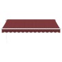 Toldo retráctil manual con luces LED burdeos 350x250 cm de , Toldos - Ref: Foro24-3214972, Precio: 268,45 €, Descuento: %