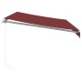 Toldo retráctil manual con luces LED burdeos 350x250 cm de , Toldos - Ref: Foro24-3214972, Precio: 268,45 €, Descuento: %