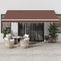 Automatic retractable awning with brown LED lights 450x350 cm by , Awnings - Ref: Foro24-3215394, Price: 687,35 €, Discount: %