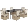 Set comedor de jardín 7 pzas con cojines ratán sintético beige de , Conjuntos de jardín - Ref: Foro24-3263025, Precio: 830,57...