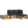 Solid acacia wood garden sofa set with 4 cushions. by , Garden sets - Ref: Foro24-3214877, Price: 448,08 €, Discount: %