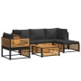 Garden sofa set with 6 pieces, solid acacia wood, and cushions. by , Garden sets - Ref: Foro24-3214880, Price: 741,31 €, Disc...