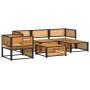 Gartensofa-Set mit 6-teiligen massiven Akazienholz-Kissen. von , Gartensets - Ref: Foro24-3214880, Preis: 741,31 €, Rabatt: %