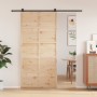 Solid pine wood barn door 100x208 cm by , Doors - Ref: Foro24-850638, Price: 101,93 €, Discount: %