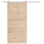 Solid pine wood barn door 100x208 cm by , Doors - Ref: Foro24-850638, Price: 111,99 €, Discount: %