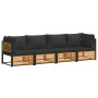 Set of garden sofas with 4-piece solid acacia wood cushions by , Garden sets - Ref: Foro24-3214889, Price: 534,90 €, Discount: %