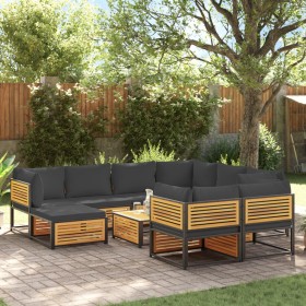 Gartensofa-Set mit 10 Teilen, massives Akazienholz, mit Kissen. von , Gartensets - Ref: Foro24-3214894, Preis: 1,00 €, Rabatt: %