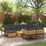 Garden sofa set with 10 pieces, solid acacia wood with cushions. by , Garden sets - Ref: Foro24-3214894, Price: 1,00 €, Disco...