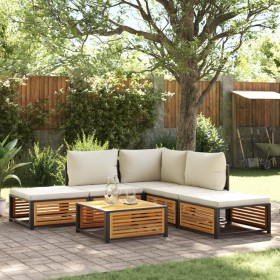 Garden sofa set with 6 pieces, solid acacia wood, and cushions. by , Garden sets - Ref: Foro24-3214905, Price: 664,99 €, Disc...