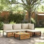 Garden sofa set with 5 pieces, solid acacia wood, and cushions. by , Garden sets - Ref: Foro24-3214907, Price: 563,11 €, Disc...