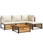 Garden sofa set with 5 pieces, solid acacia wood, and cushions. by , Garden sets - Ref: Foro24-3214907, Price: 563,11 €, Disc...