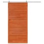 Solid pine wood barn door in honey brown color, 100x208 cm by , Doors - Ref: Foro24-850631, Price: 128,73 €, Discount: %