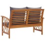 Garden bench with cushions 119 cm solid acacia wood by vidaXL, garden benches - Ref: Foro24-310271, Price: 182,99 €, Discount: %