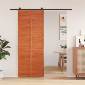 Puerta de granero madera maciza pino marrón miel 80x208 cm de , Puertas - Ref: Foro24-850646, Precio: 111,99 €, Descuento: %